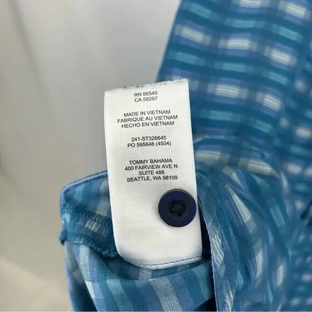 Tommy Bahama Men's Blue Plaid‎ Shirt XXL - Picture 6 of 6